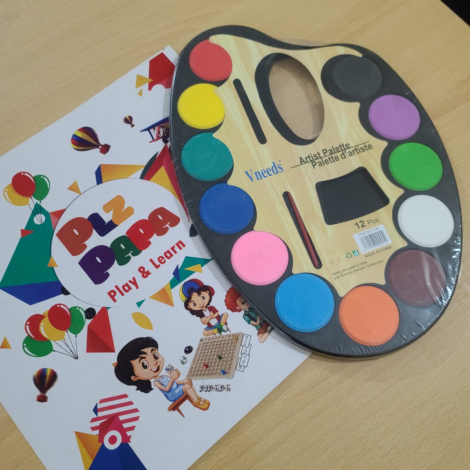 Pack of Kids Drawing & Painting Water Color Artist Color Palette of 12 Colors with Brush [ST-909]